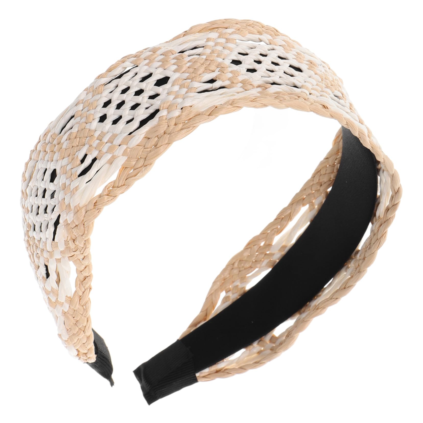 ABOOFAN Bandeau Raphia pour Femme Large Bandeau Tressé pour Plage Accessoire Élégant et Confortable pour Cheveux