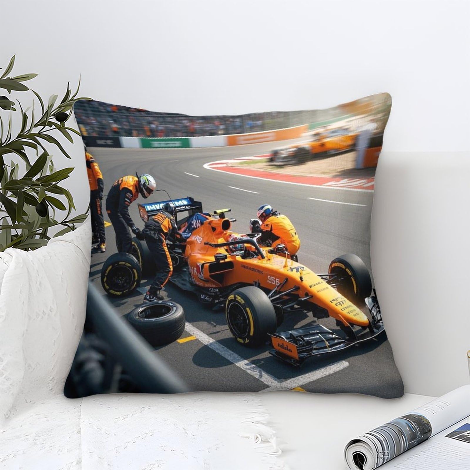 3U6C4M9K Formulaa Racing Cushion Cover 40x40cm, Pit Stop Throw Pillow Case Decor for Home Livingroom Couch Bedroom Sofa Decorate