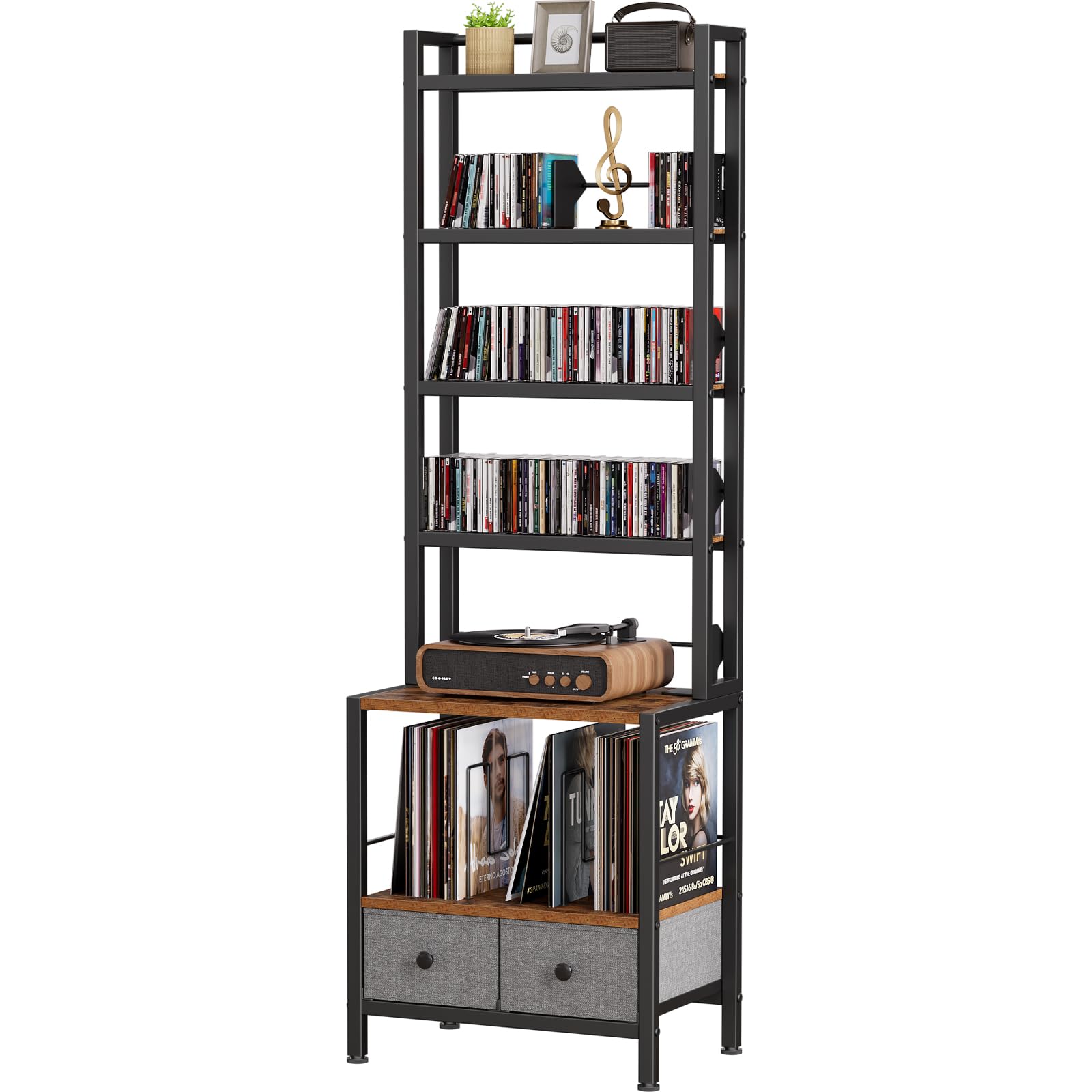 Amazon.com: DVD Storage Vinyl Record Storage Rack, 6-Tier CD Rack