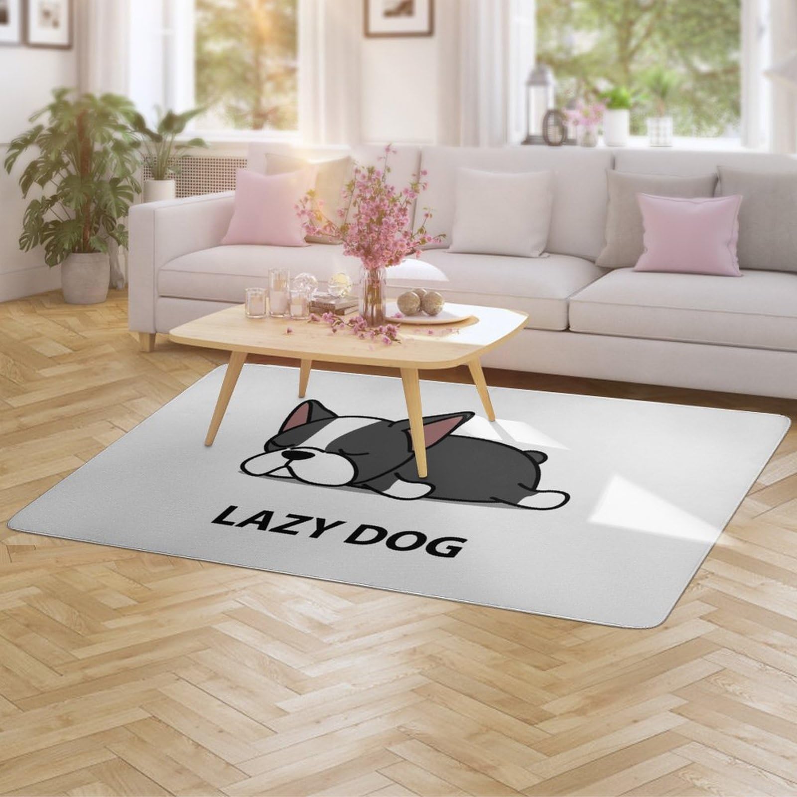 Amazon｜カーペット フレンチブルドッグ 可愛い 犬 Lazy Dog ホット