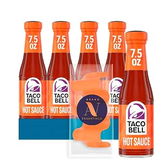 Taco Bell - Lavinia Essential Bundle 4-Pack of Hot Sauce, 7.5 oz Glass Bottle + 1 Utility Prop.