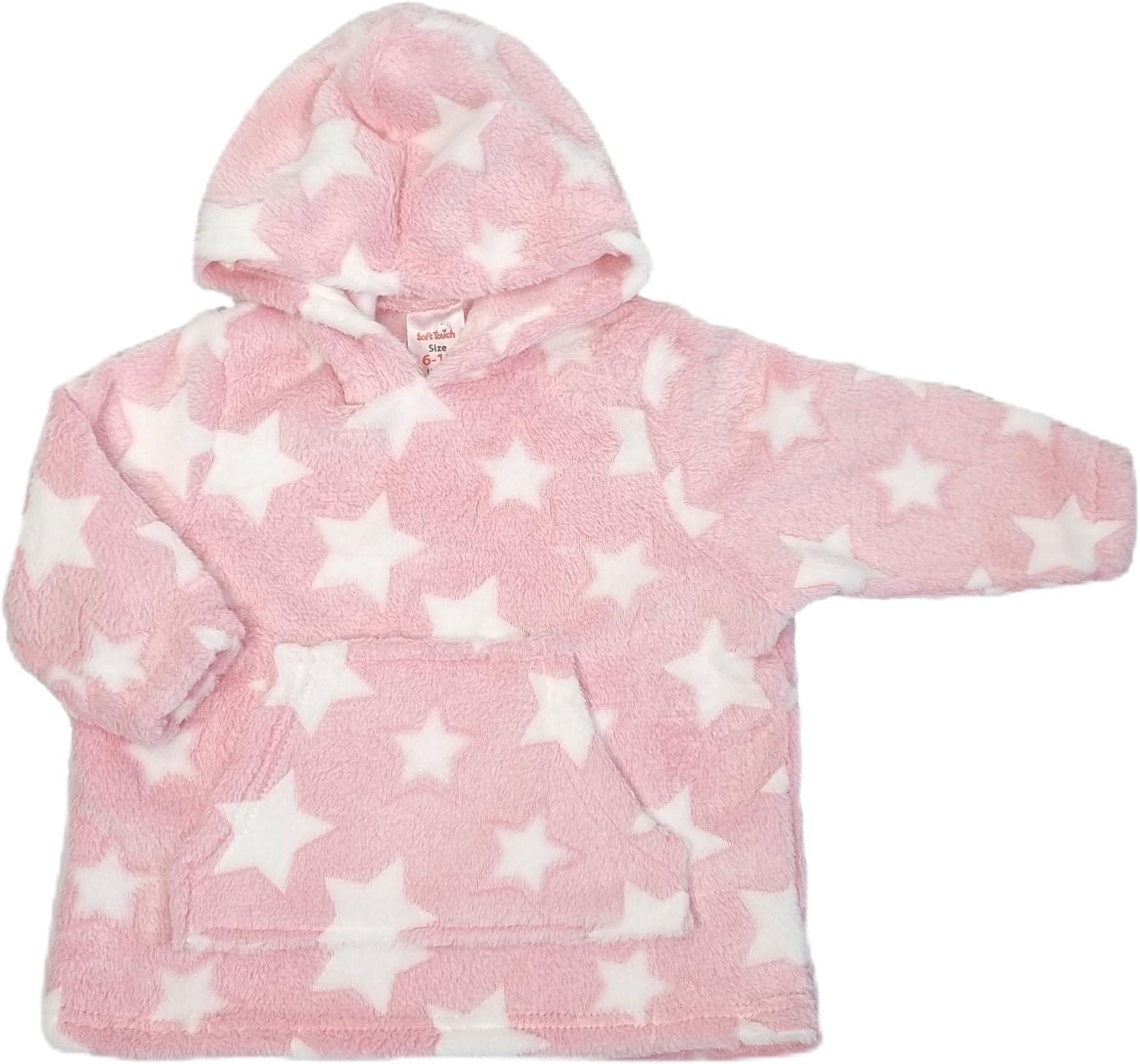 Baby Fleece Star Hoodie - Soft Snuggle Top, Oversized Baby Hoodie/Jumper for Boys & Girls, 6M-3Y
