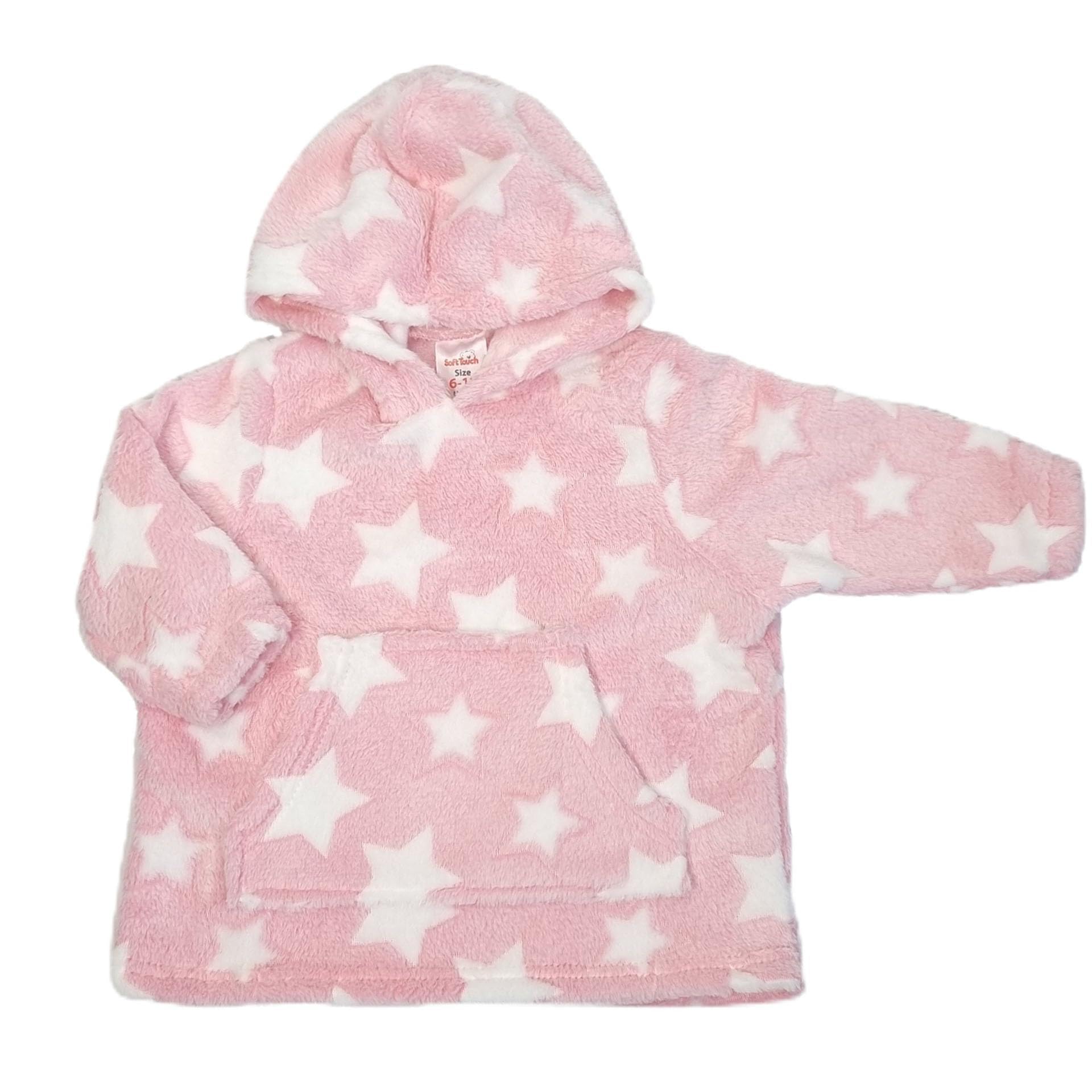Baby Fleece Star Hoodie - Soft Snuggle Top, Oversized Baby Hoodie/Jumper for Boys & Girls, 6M-3Y