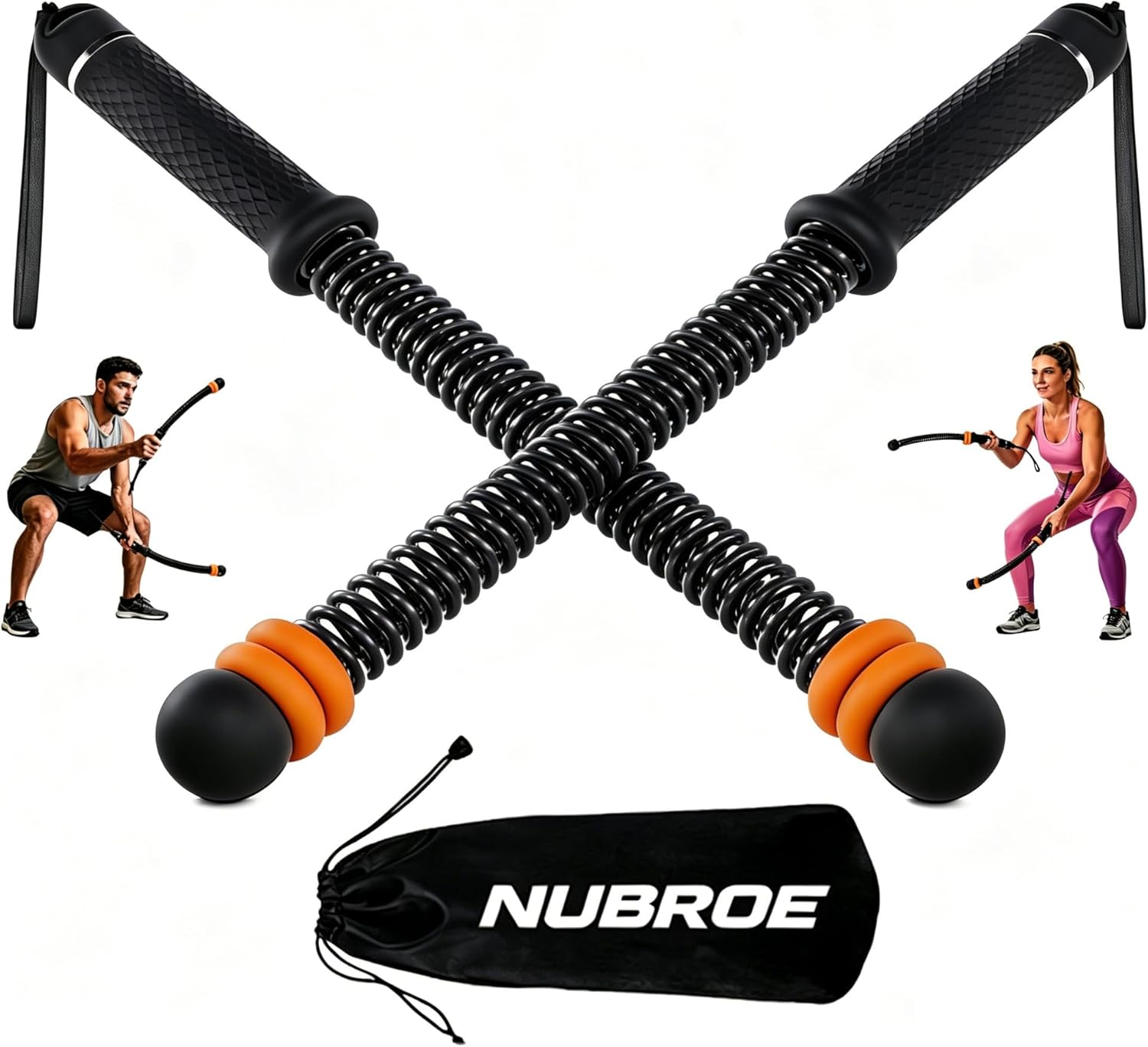 Ropeless Battle Ropes, Adjustable Weight Portable Fitness Rope with Storage Bag, Silicone Non-Slip Handle for Home Gym HIIT Cardio Strength Training for Men Women