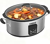 HOMECOOKIN 10 Quart Extra Large Slow Cooker - Digital Programmable Timer, Dishwasher Safe Aluminum Pot, Stainless Steel for Families & Large Gatherings