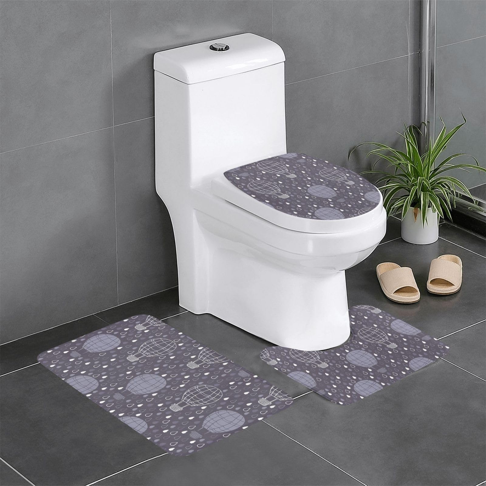 Tapis de sol montgolfière en flanelle douce pour décorer chambre et cuisine