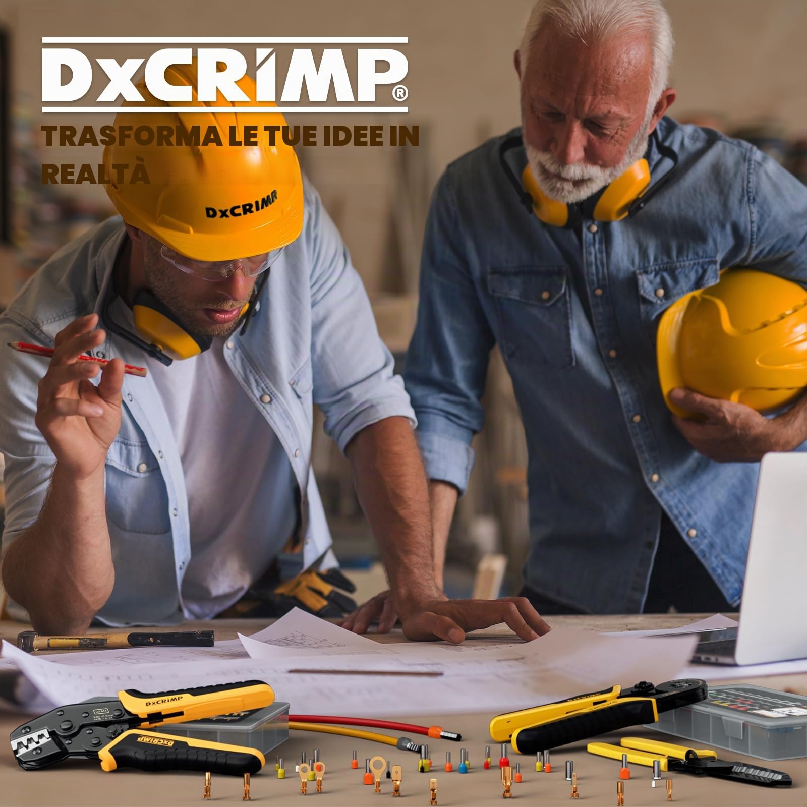 DxCRIMP Pinza Crimpatrice Puntalini 0,25-6mm² Capicorda tubolari