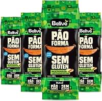 Kit com 4 Pães - Pão de Forma Multigrãos BELIVE Sem Glúten 400g - Pão Integral Macio Fatiado - Sem Lactose - Ideal para Grandes Famílias, Congelar e Estoques