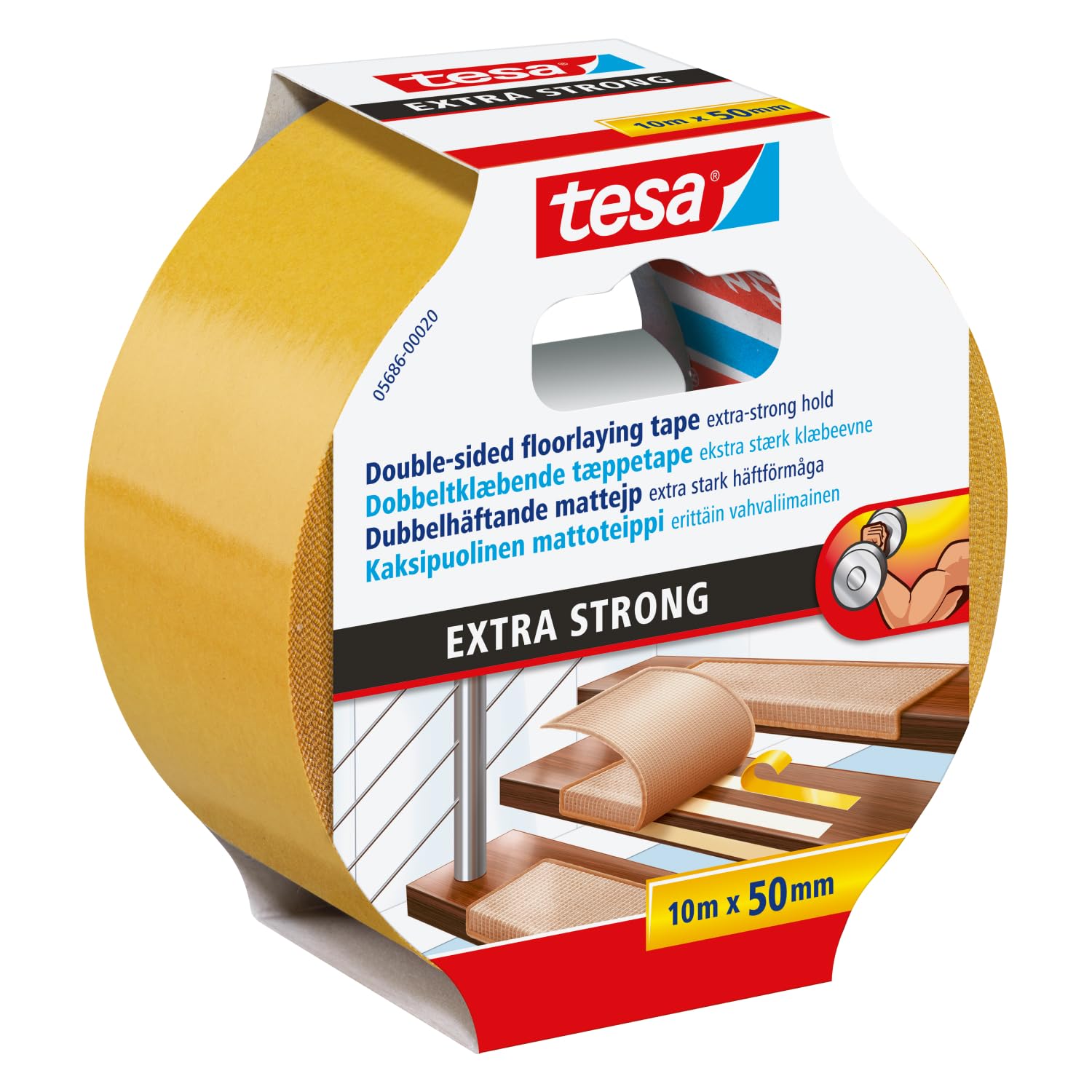 Tesa Flooring Tape Extra Strong Hold, 10m x 50mm 05686-00018-11