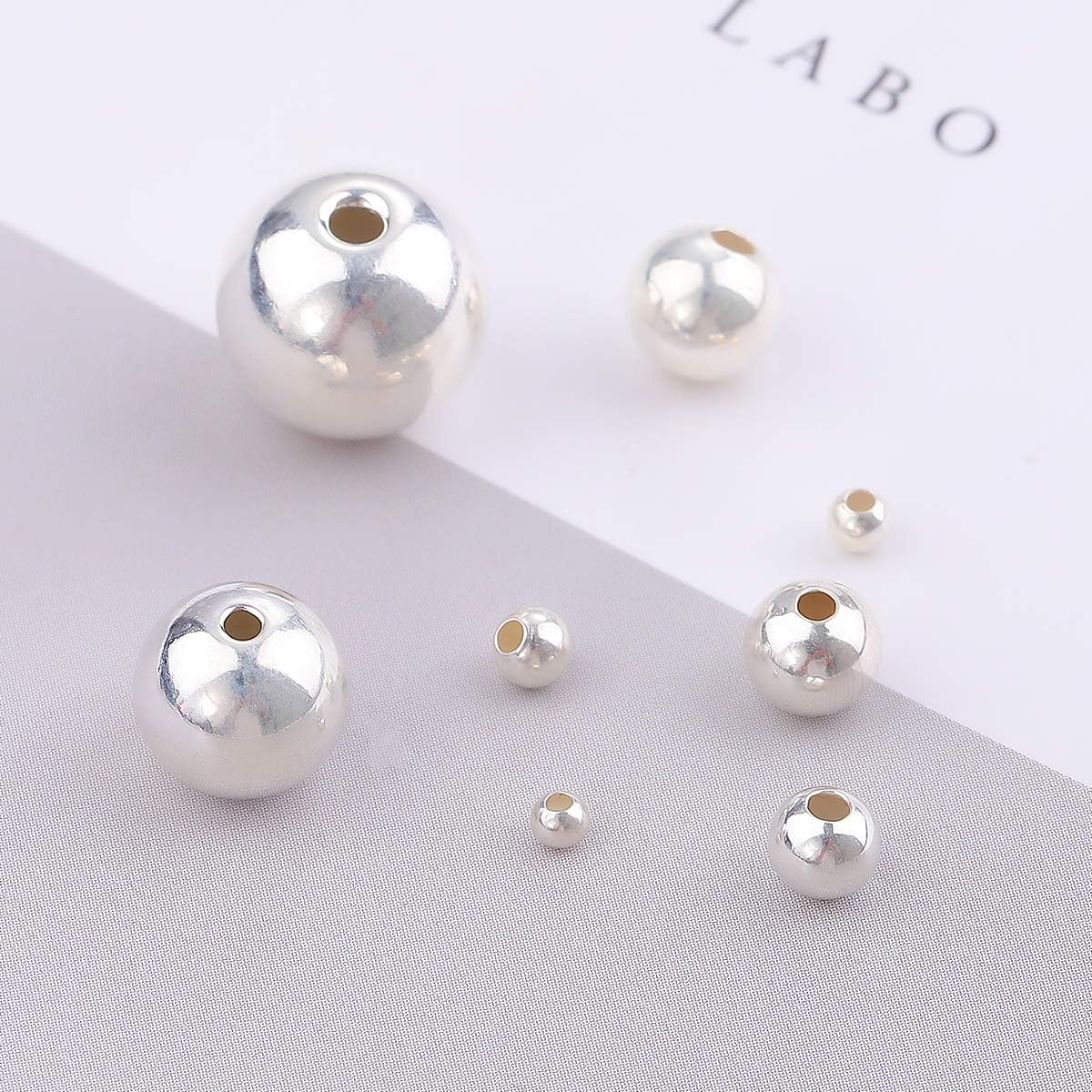 BEADIA 925 Sterling Silver Round Beads 3mm for Jewelry Making Findings 50pcs - Image 3