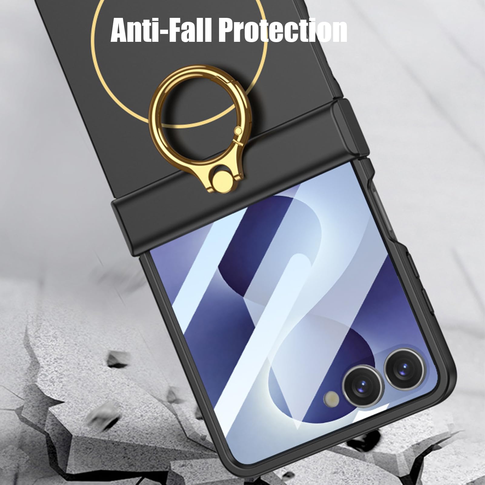 Etui na zamek błyskawiczny do Samsung Galaxy Z Flip 8, folia ochronna na mały ekran, powlekany pierścień