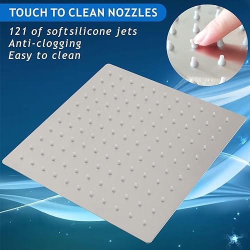 Miniatura 3 de Voolan Cabezal de ducha de lluvia con filtrado, cabezales de ducha grandes de alto flujo hechos de acero inoxidable, filtro de cabezal de ducha de