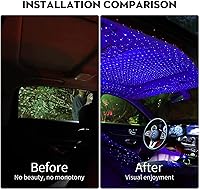 Vista 7 de SOCAL-LED LIGHTING Luz de noche USB para coche, proyector de estrellas azul y morado, luces LED decorativas románticas para techo y techo