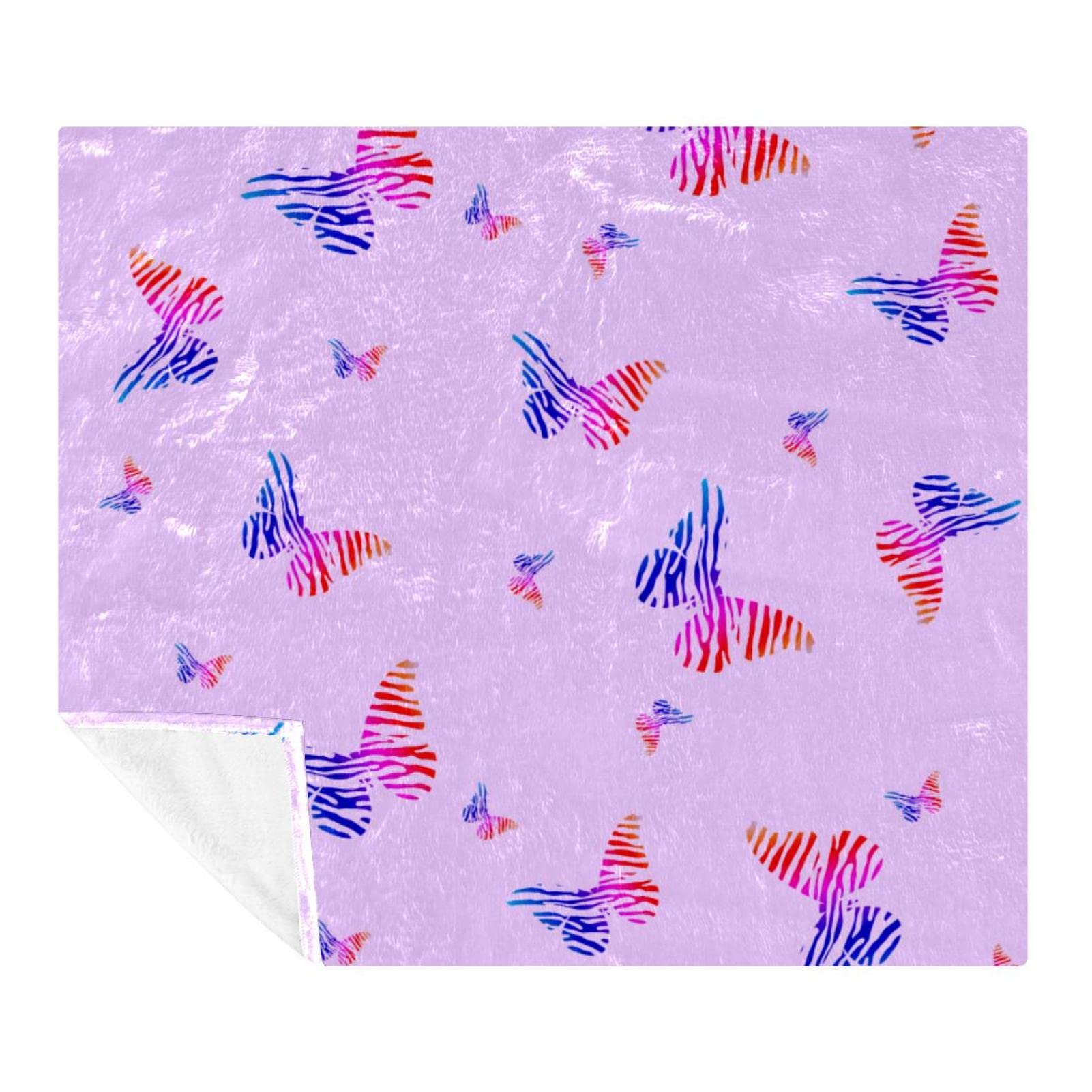 Couverture polaire douce papillon rose pour décorer le sol du canapé