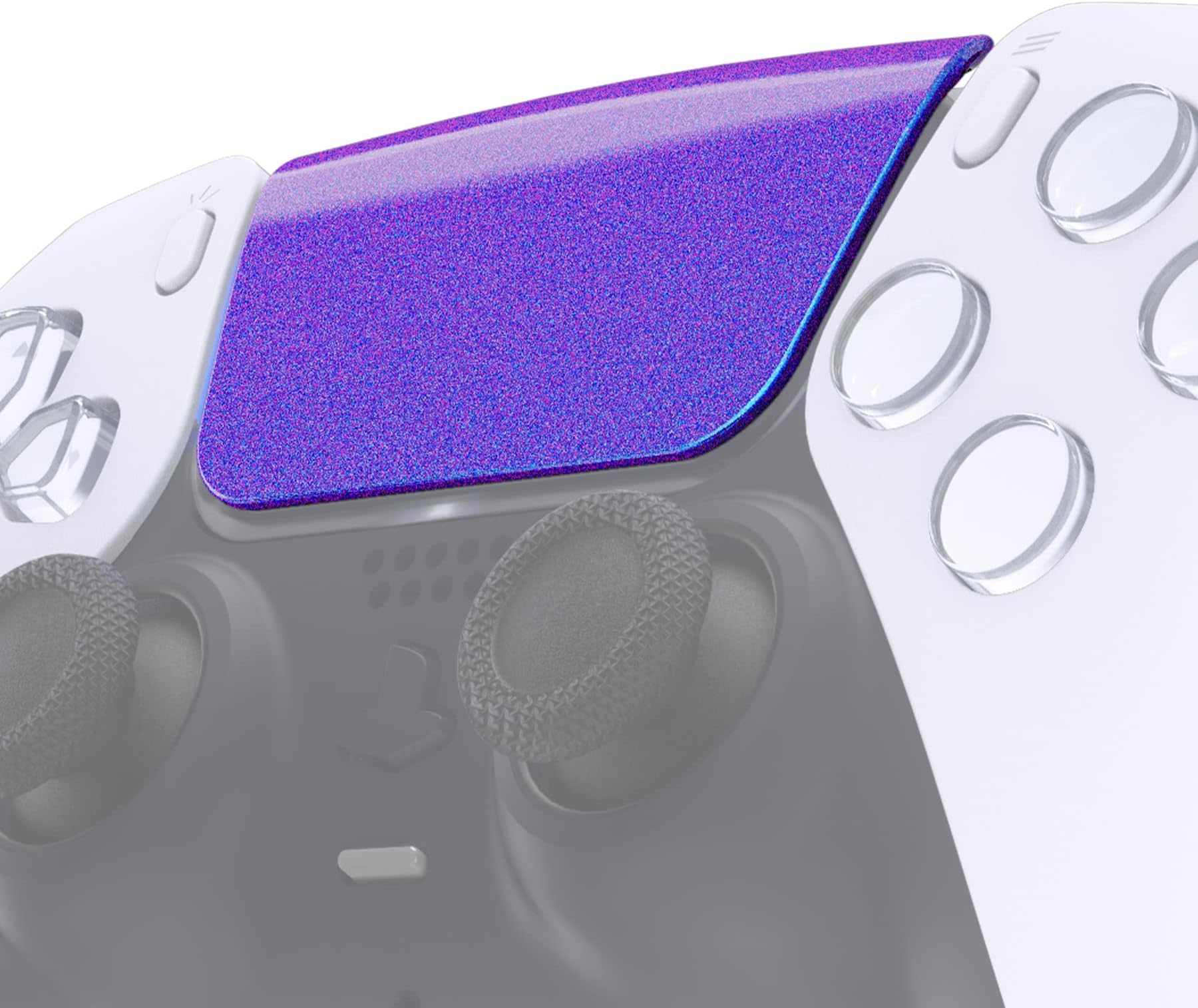 eXtremeRate Replacement Touchpad Cover Compatible with ps5 Controller BDM-010 020 030 040 050 060 Models, Custom Chameleon Purple Blue Glossy Touch Pad Repair Part Compatible with ps5