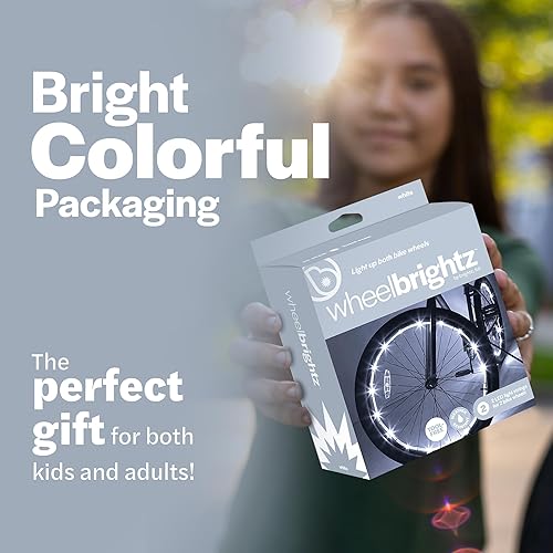 Vista 56 de Wheelbrightz - Luces LED para rueda de bicicleta, brillantes y coloridas - Se adaptan a neumáticos delanteros o traseros - Tubo resistente a la Verde