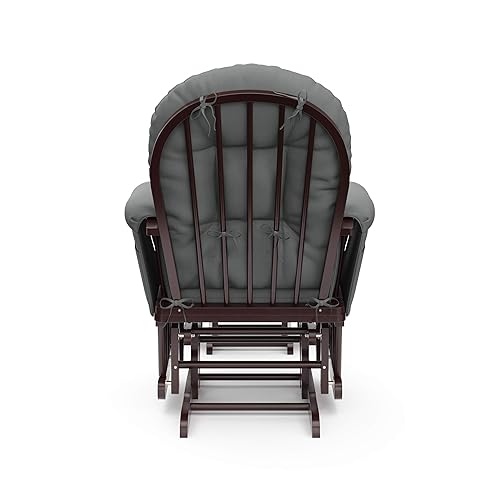 Miniatura 196 de Storkcraft Mecedora y otomana, cojín acolchado, bolsillo de almacenamiento, rodamientos de metal cerrados para un movimiento suave, fácil