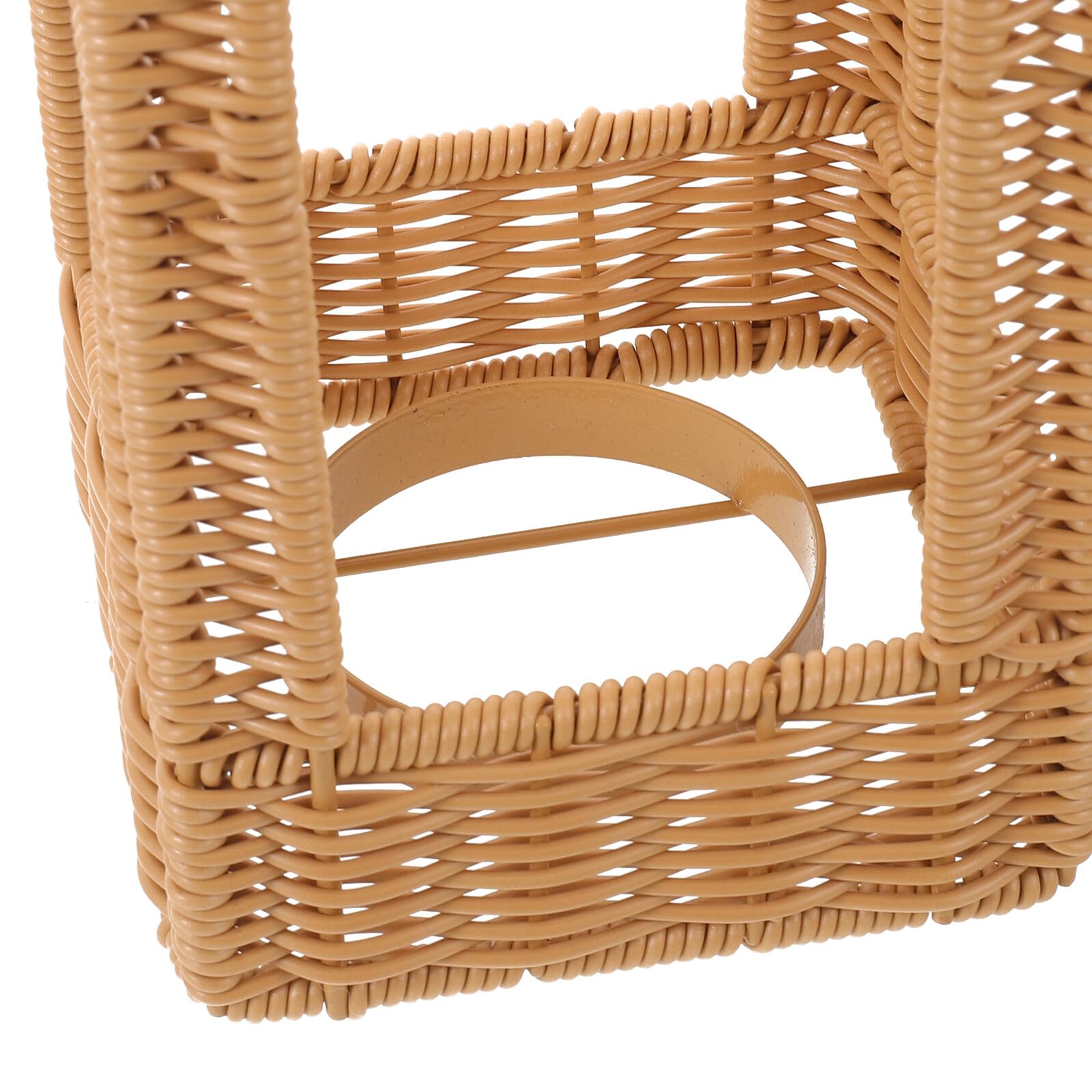 Generic Boho Rattanowa Latarnia z Uchwytem Ręcznie Pleciony Abażur z PE Wikliny Dekoracyjny Świecznik Patio i Do Wnętrz Odporny Warunki Atmosferyczne Rustykalny Design