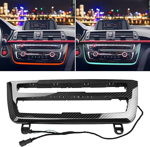 Jaronx Compatible con Panel de Consola LED BMW Luz Ambiental para Serie 3 F30 F31 Serie 4 F32 F33, Panel de Control de Radio AC Luces Ambientales