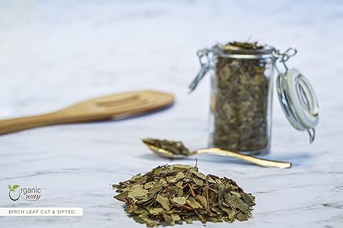Miniatura 4 de Organic Way Hoja de abedul (Betula pendula) cortada y tamizada - Cosecha silvestre europea  Té de hierbas  Certificado Kosher y USDA  Vegano, sin