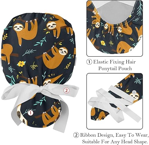 Miniatura 4 de Gorras de trabajo con botones de perezoso Kawaii para colgar en el árbol, sombreros de pelo largo para cola de caballo para mujer
