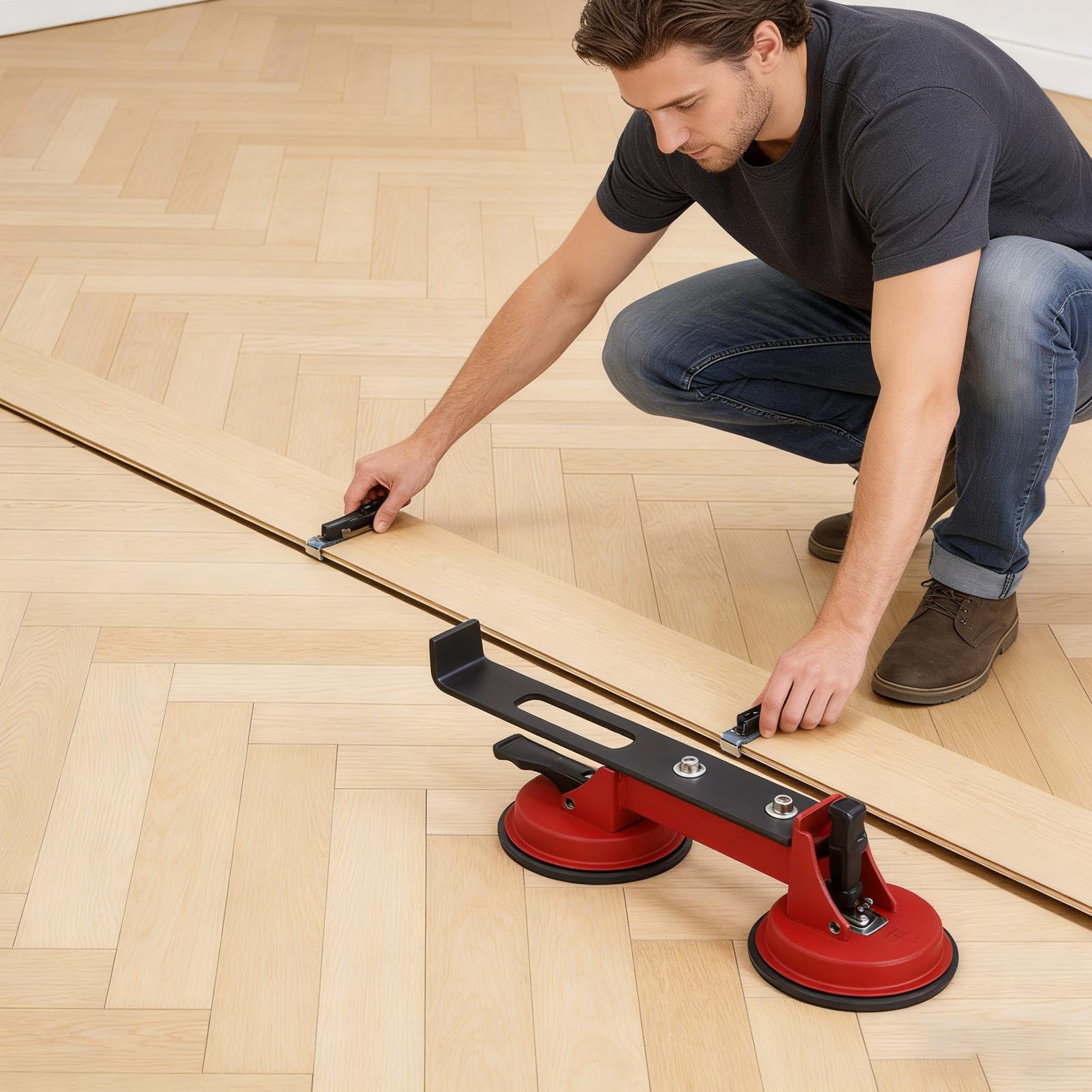 Limpiador de juntas de suelo | Fuerte fuerza de agarre y construcción robusta | Ayuda con para suelos laminados, para la aplicación en madera, azulejos, en baños, cocinas, salones, dormitorios