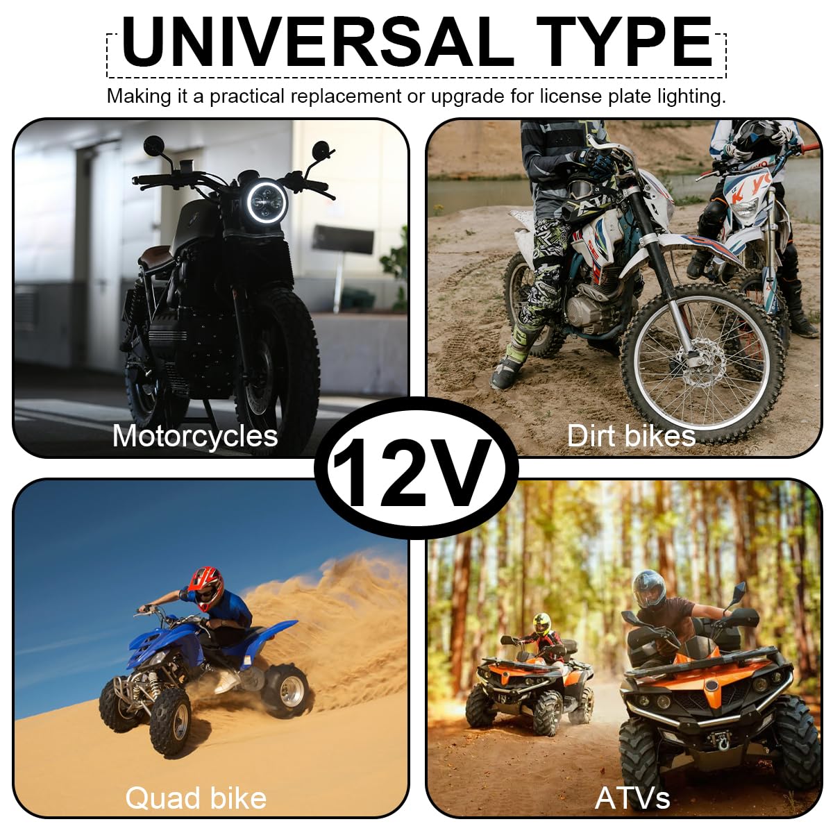 Oświetlenie tablicy rejestracyjnej motocykla, uniwersalna lampa z aluminium, wodoszczelna, super jasna, 12 V, uniwersalne bolce, tylne światło LED do samochodu, motocykla, ciężarówki, kampera