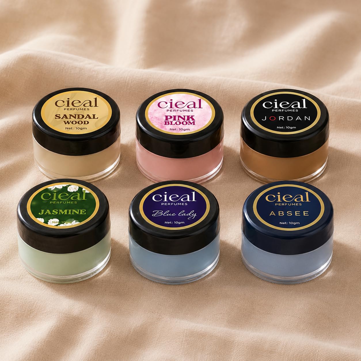 CIEAL Solid Perfume Master Set of 6 (10g Each) – Pink Bloom, Jasmine, Sandalwood, Absee, Blue Lady & Jordan | Alcohol-Free Long-Lasting Solid Perfume Balm | Travel-Friendly Pocket Perfume for Men & Women | Premium Fragrance Gift Set-picture-10