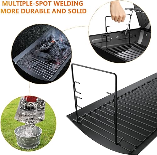 Miniatura 5 de Hisencn Cenicero de 20 pulgadas para parrilla Chargriller 5050, 5072, 5650, 2123, modelo Char-Griller 200157, pieza de repuesto con 2 ganchos de