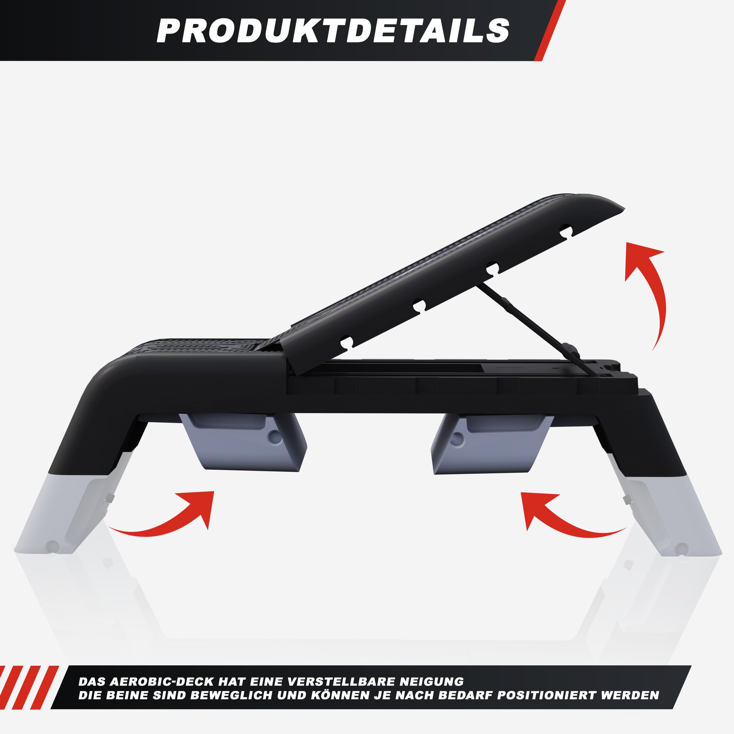 GORILLA SPORTS® Aerobic Deck, multifunktional, verstellbar, bis 200 kg