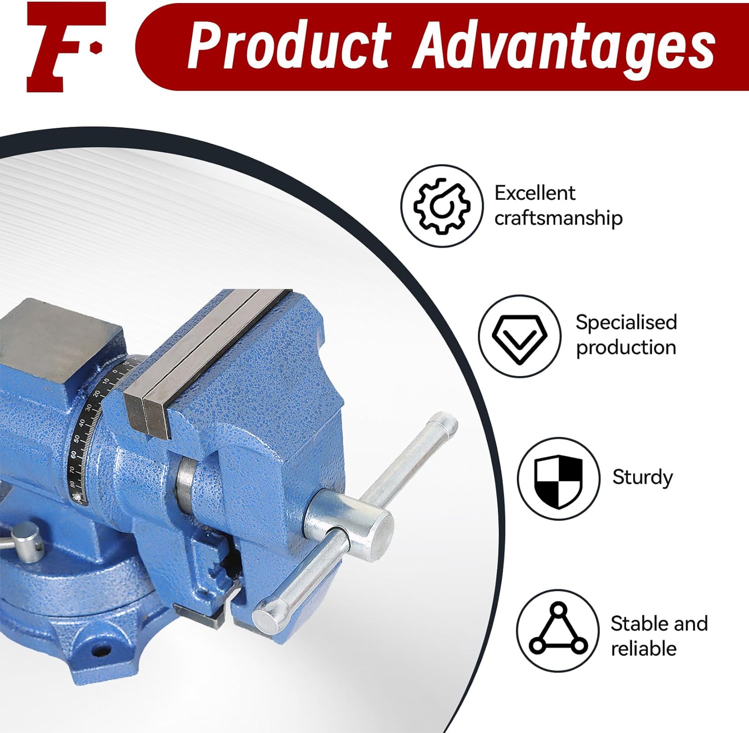 findmall Multipurpose Heavy Duty Multi-Jaw Vise with Swivel Base and Head for Clamping Fixing Equipment - 360-Degree Rotation, Home or Industrial Use (4 inch)