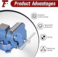 Vista 5 de findmall Tornillo multimordaza multiusos resistente con base giratoria y cabezal para sujetar equipos de fijación, rotación de 360 grados, uso