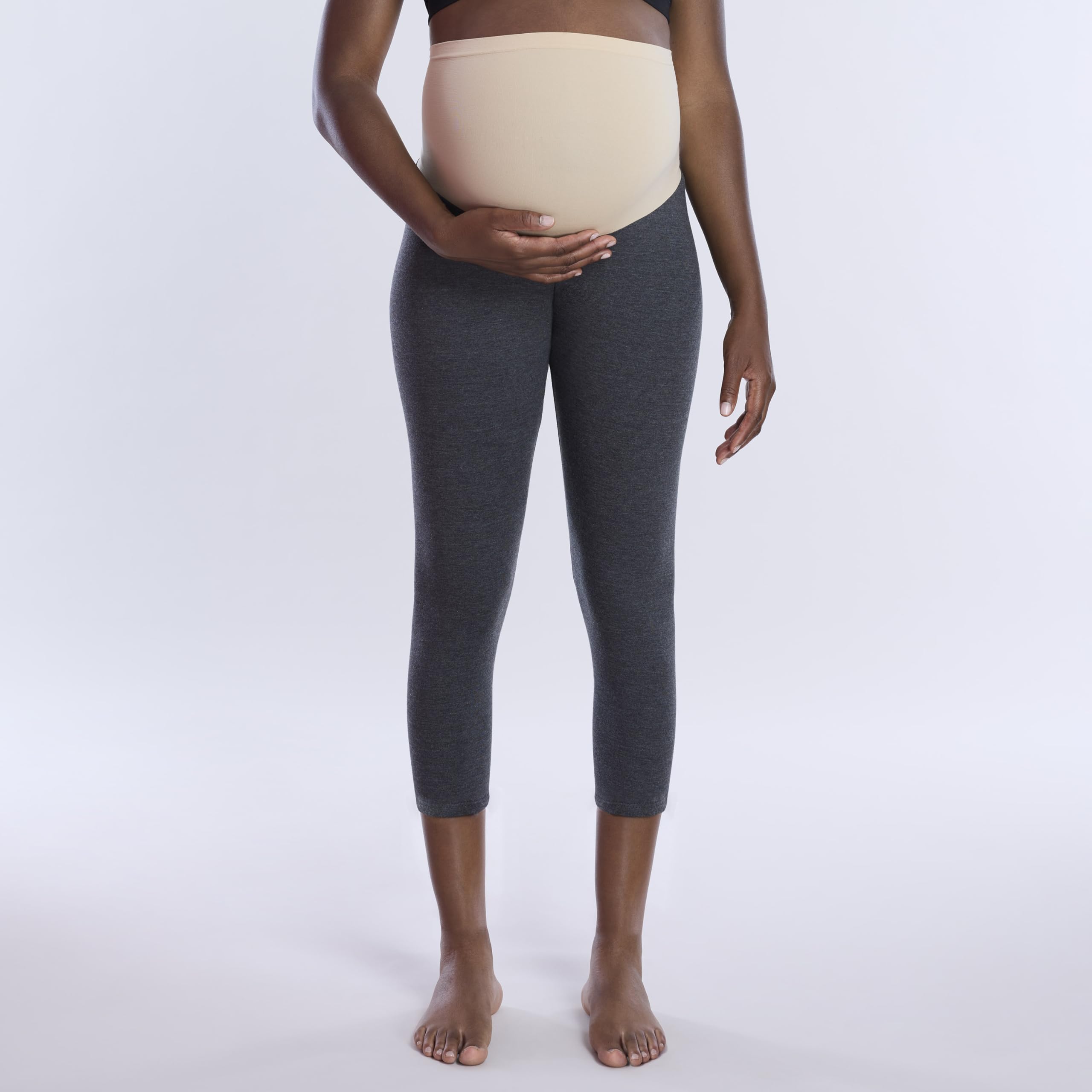 Motherhood Maternity Leggings Premaman Essenziali Elasticizzati da Donna, Carbone, M