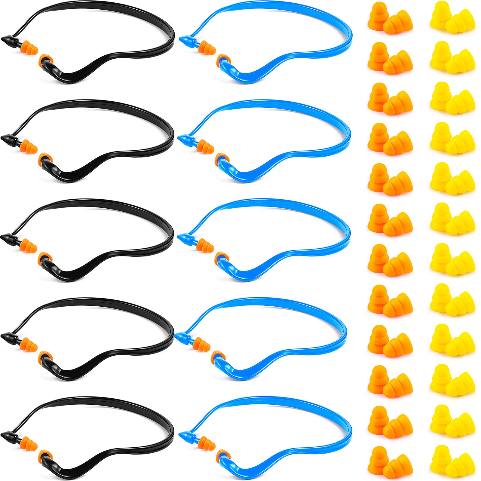 Sumind 30 Pairs Banded Ear Plugs