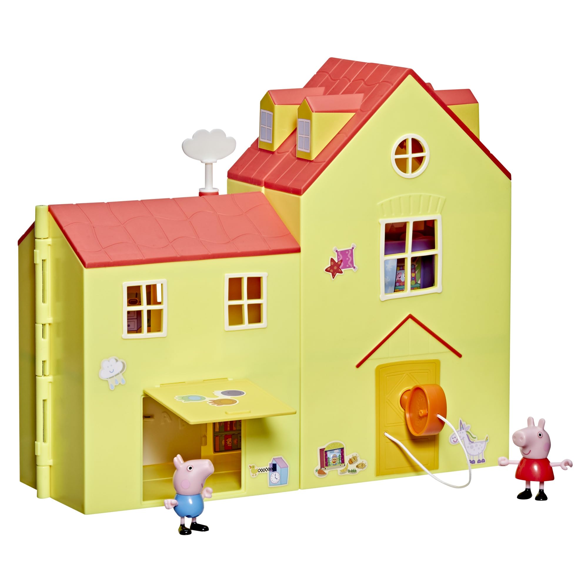 Hasbro Peppa Pig, Gran Casa Familiar de Peppa, Juguetes para Niñas y Niños, Casa de Muñecas, 11 Accesorios, 3 Figuras de Animales Color Rosa, Regalo para Fans de la Serie a Partir de 3 Años