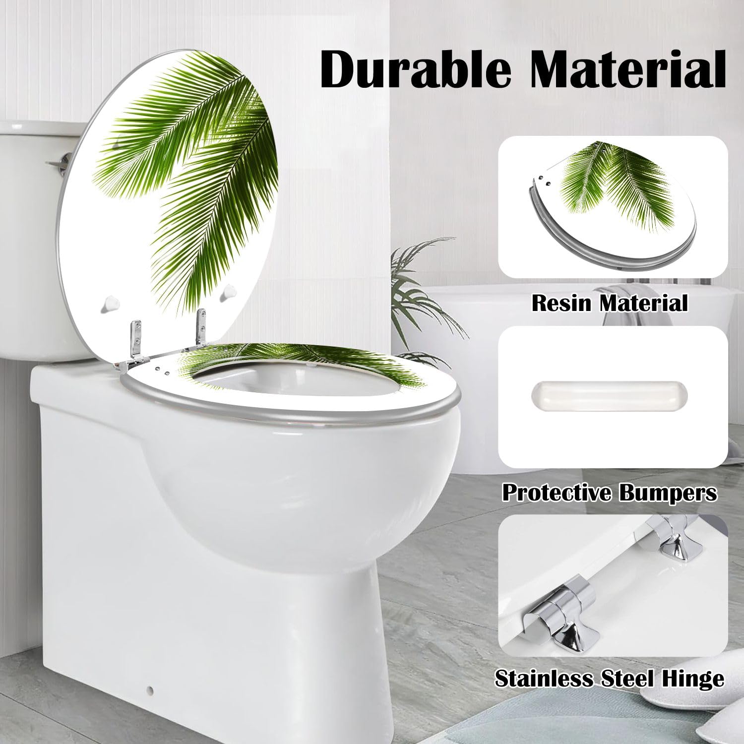 Sedile WC rotondo con chiusura ammortizzata per il bagno