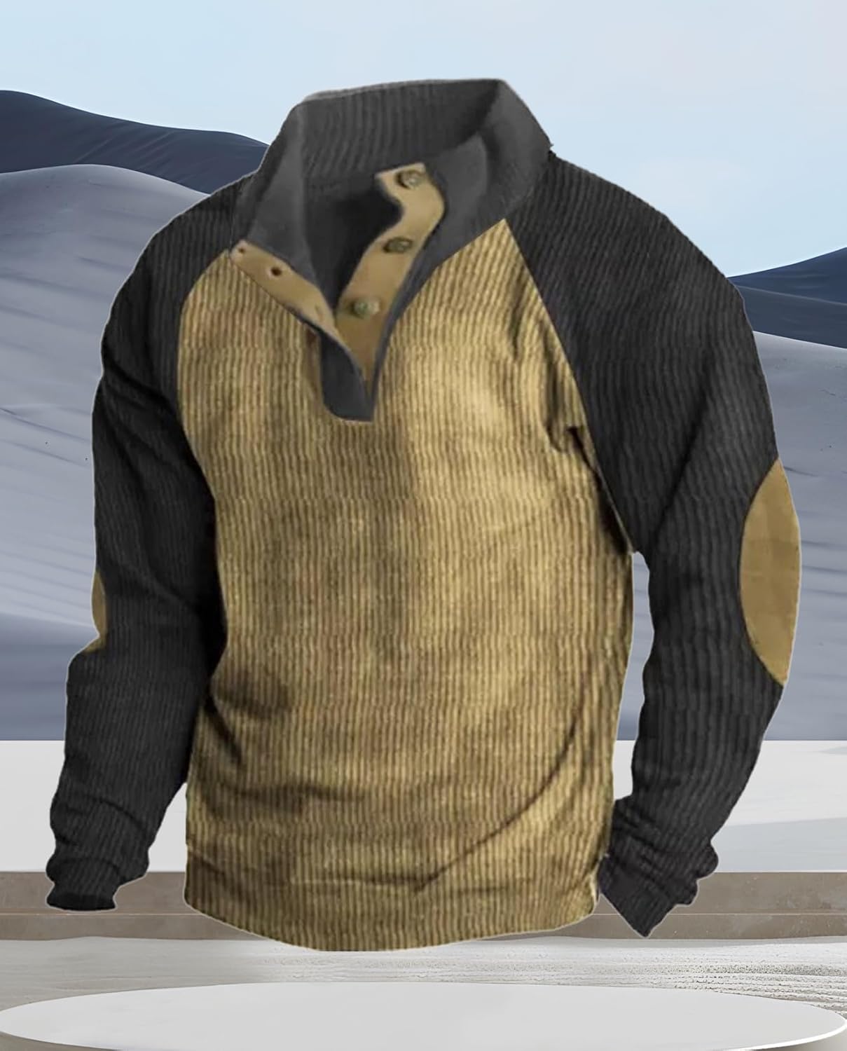 Western Sweatshirts for Men Aztec Retro Pullover Quarter Zip Sweatshirt Mens Stitching Color Fleece Sweatshirt - Image 2