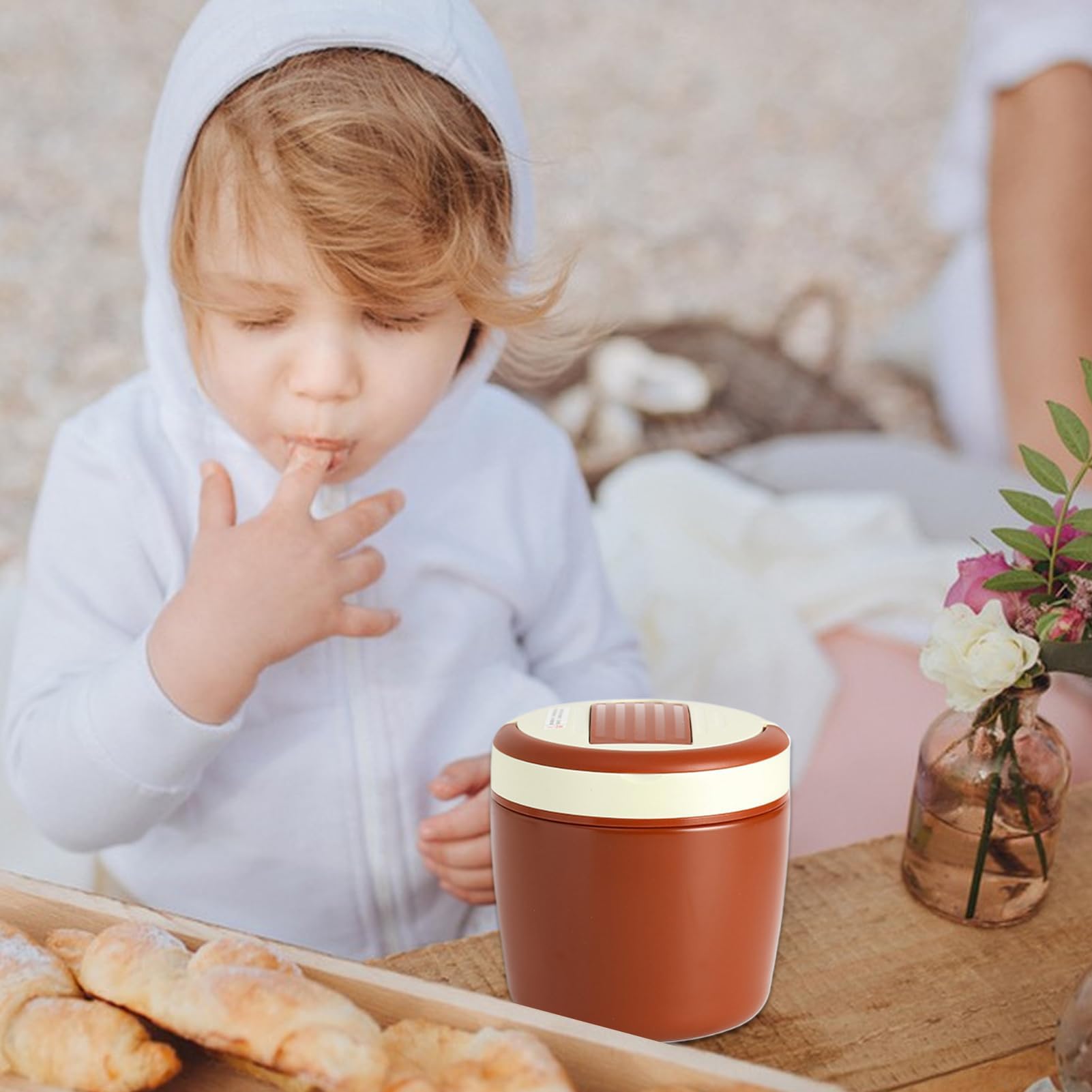 Isolierte Lunchbox, 1,2 l, Weithals, Edelstahl, vakuumisoliert – Thermobehälter für Picknicks