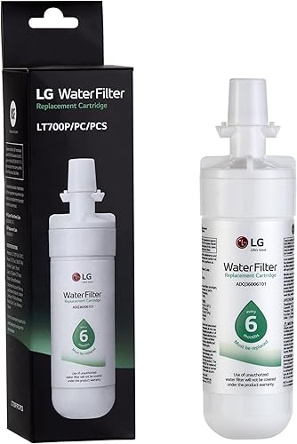 Miniatura 1 de LG LT700P - Filtro de agua para refrigerador de 6 meses200 galones NSF42 y NSF53 ADQ36006101 ADQ36006113 ADQ75795103 o AGF80300702 blanco individual