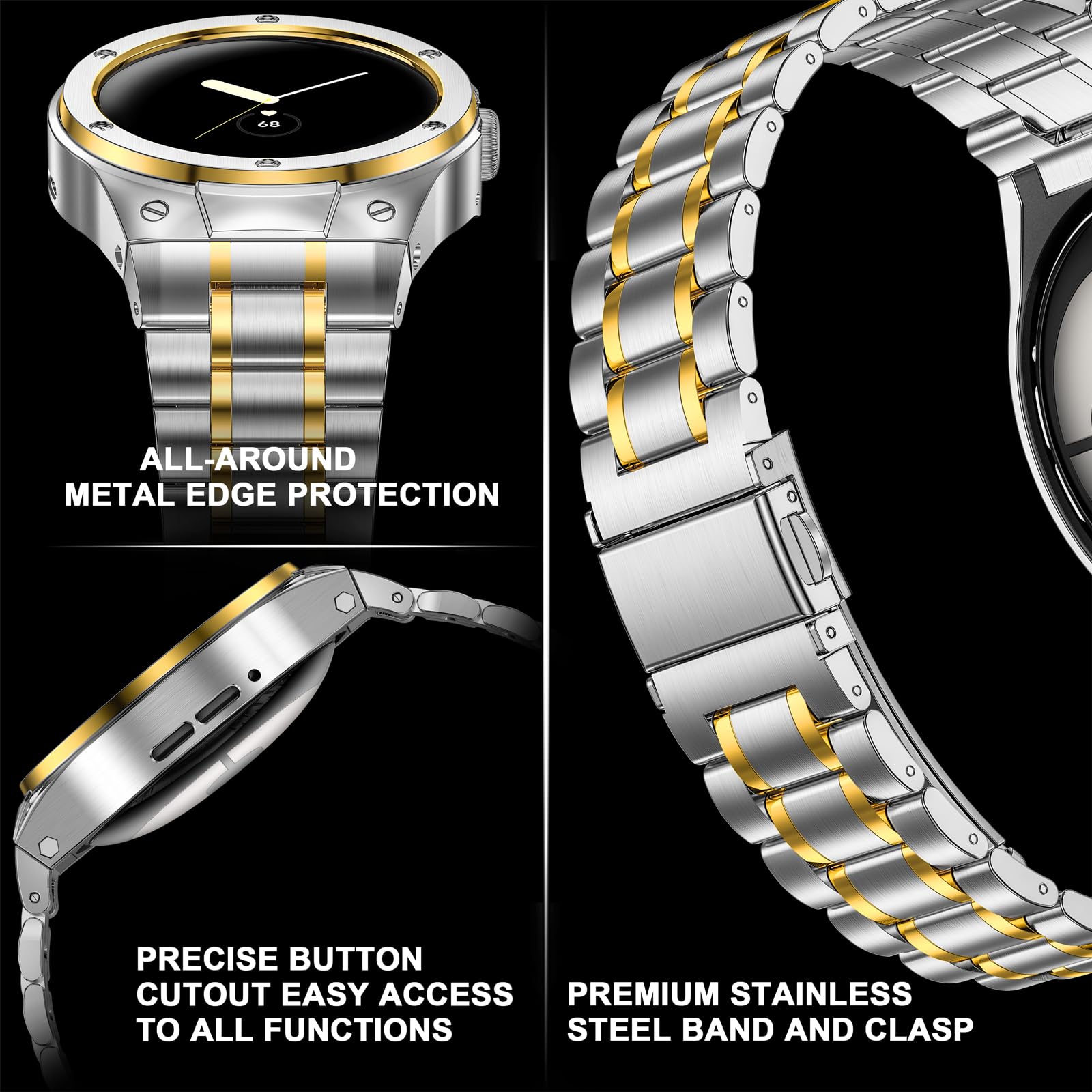 Amazon.com: SUPLINK Stainless Steel Case and Bands Compatible with