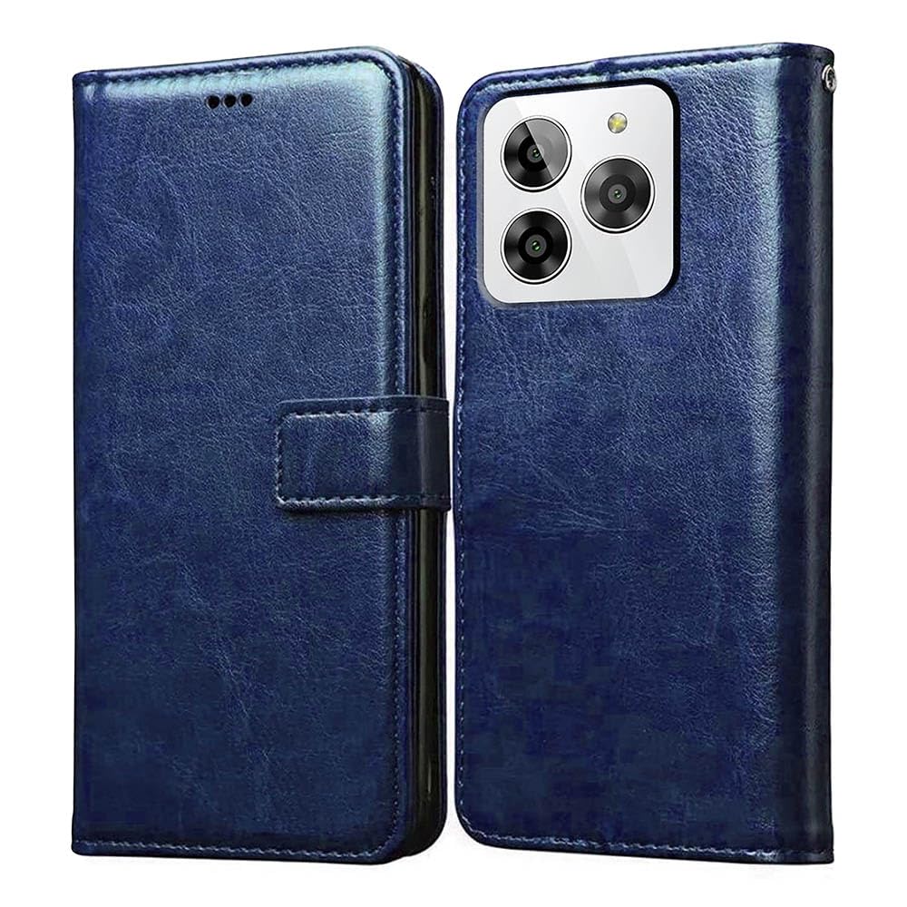 Amazon Brand- Solimo Flip for Lava Yuva 3 4G (Leather_Blue) (B0CXX7XBY6) Amazon Price History, Amazon Price Tracker