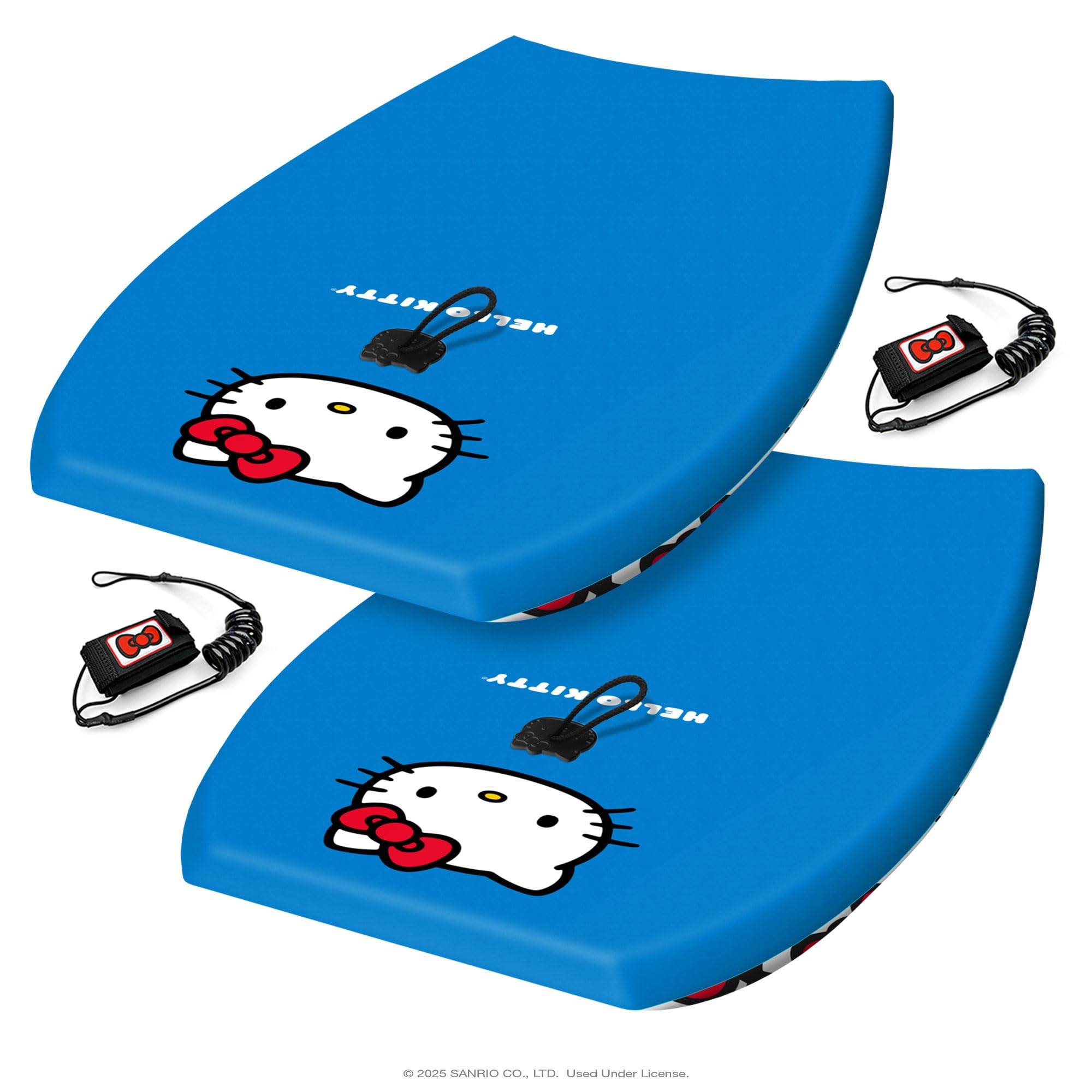 Wavestorm Hello Kitty Bodyboard, 91,4 cm, grafisches Oberdeck mit hochdichter glatter Unterseite, Schaumstoff-Konstruktion mit Zubehör, inklusive verbesserter Spiral-Leine, 2 Stück