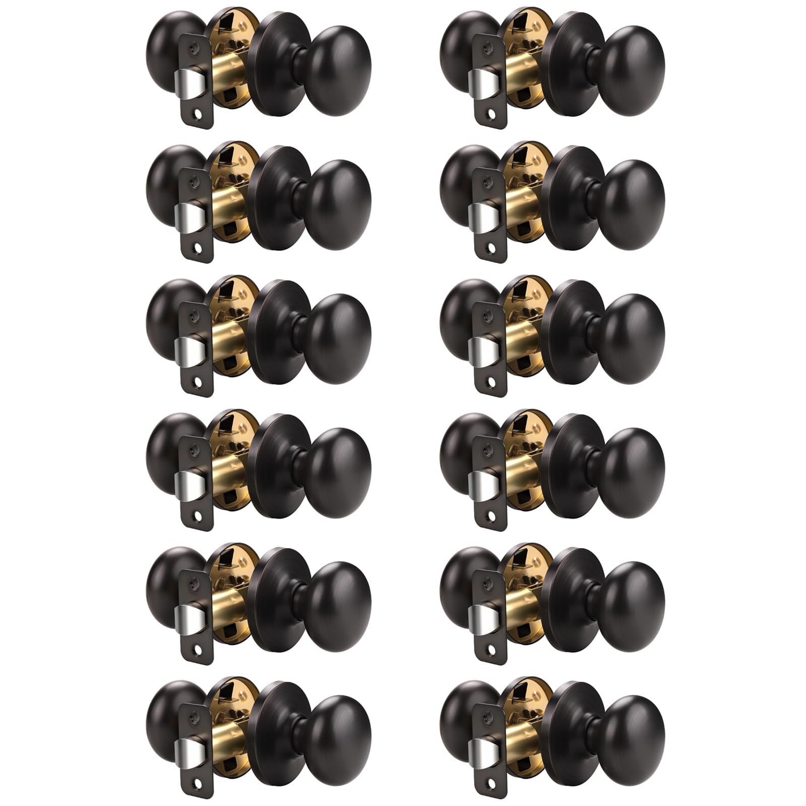 Brushed Nickel Door Knobs - Keyless Privacy -23