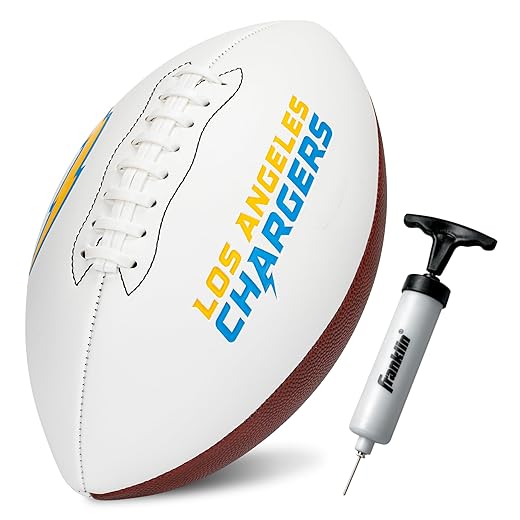 Franklin Sports NFL Los Angeles Chargers Autograph Football - Official Size White Panel Souvenir Football for Autographs + Signatures - NFL Team Fan Shop Memorabilia Football for Display