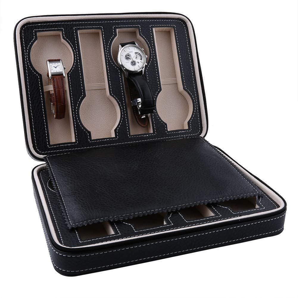 Boîte à montres homme et femme en cuir noir, l'idée cadeau idéale pour les passionnés