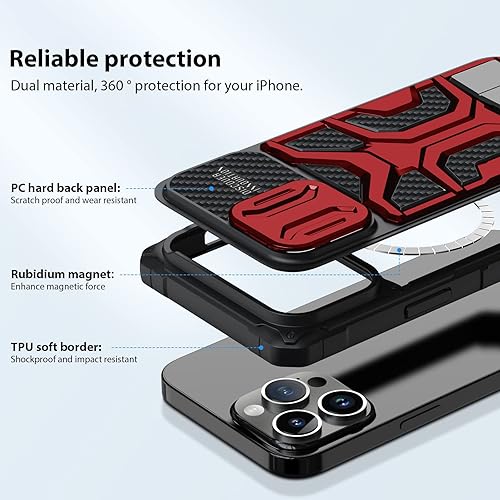 Miniatura 8 de Nillkin Funda para iPhone 14 Pro Max con funda para cámara, funda de grado militar con protección deslizante para el lente de la cámara para hombres