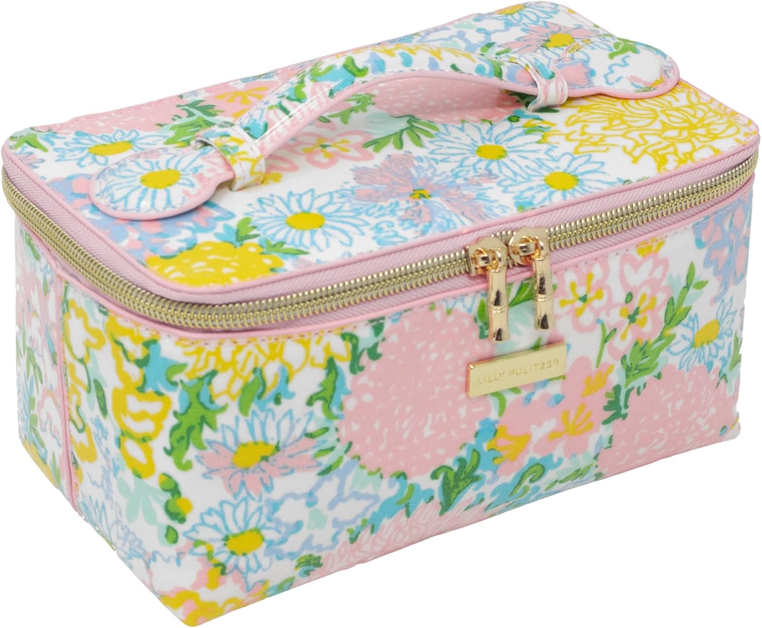 Lilly Pulitzer Cosmetic Bag for Women, Makeup Box with Zipper for Skincare (Lilly Garden Home)