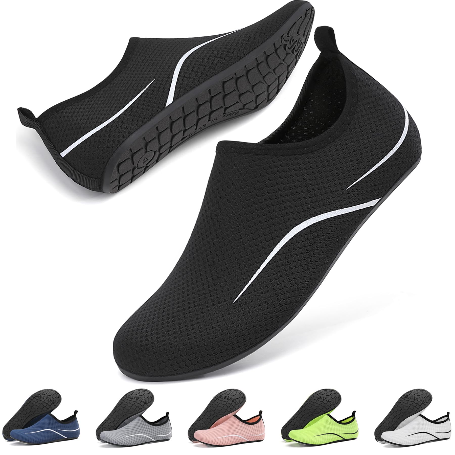 RUOMU Unisex Badeschuhe Wasserschuhe Schnell Trocknend Schwimmschuhe rutschfeste Wassersportschuhe Leicht Strandschuhe, Gr.34-47