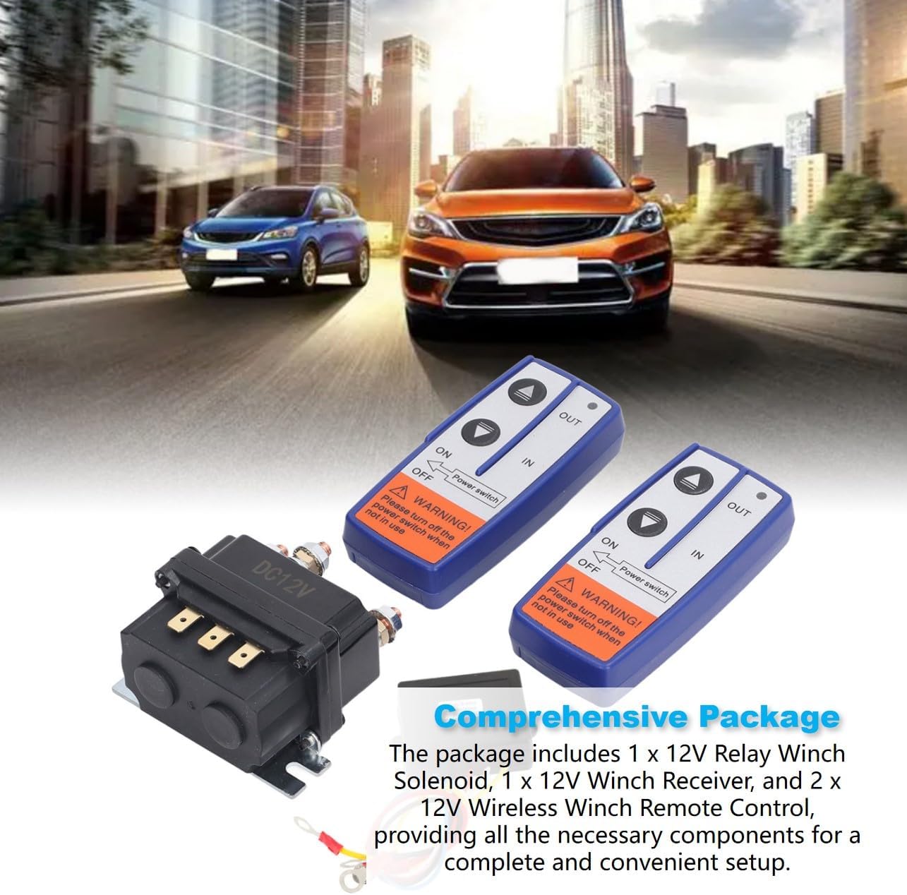 12V 250A Industrial Winch Relay, ABS Brass Winch Relay Kit, Winch Relay with Controller Contactor Switch for Industrial Vehicle ATV UTV 2000 to 5000lbs Winch, includes 6 Ovsor Protecting