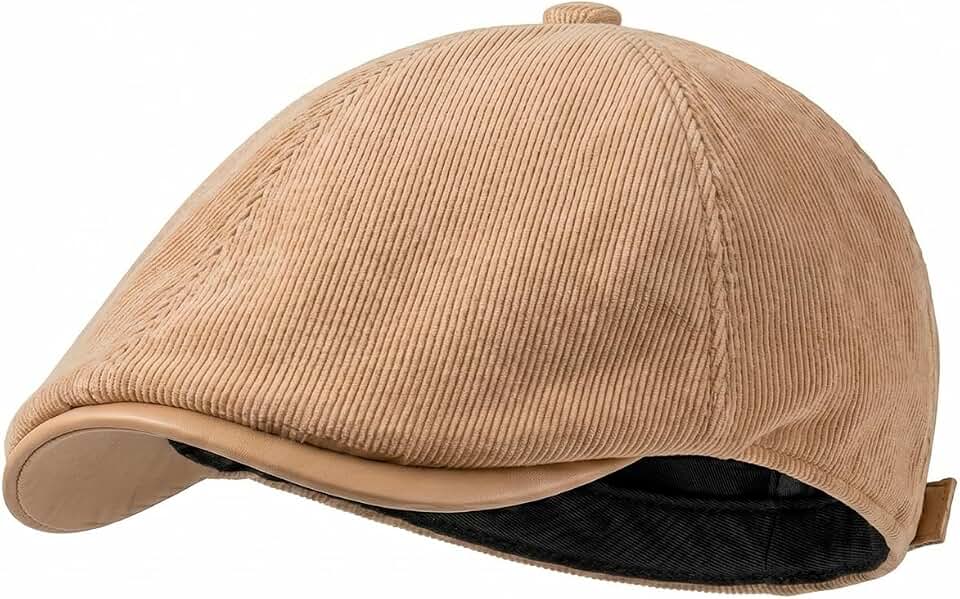 Boina Inglesa Masculina Peaky Blinders com Fivela Ajustável Estilo Clássico Britânico em Tecido Canelado Thomas Shelby